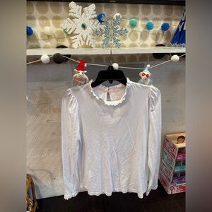 Boden Size 8 Women’s White Long Sleeve Ruffled Top